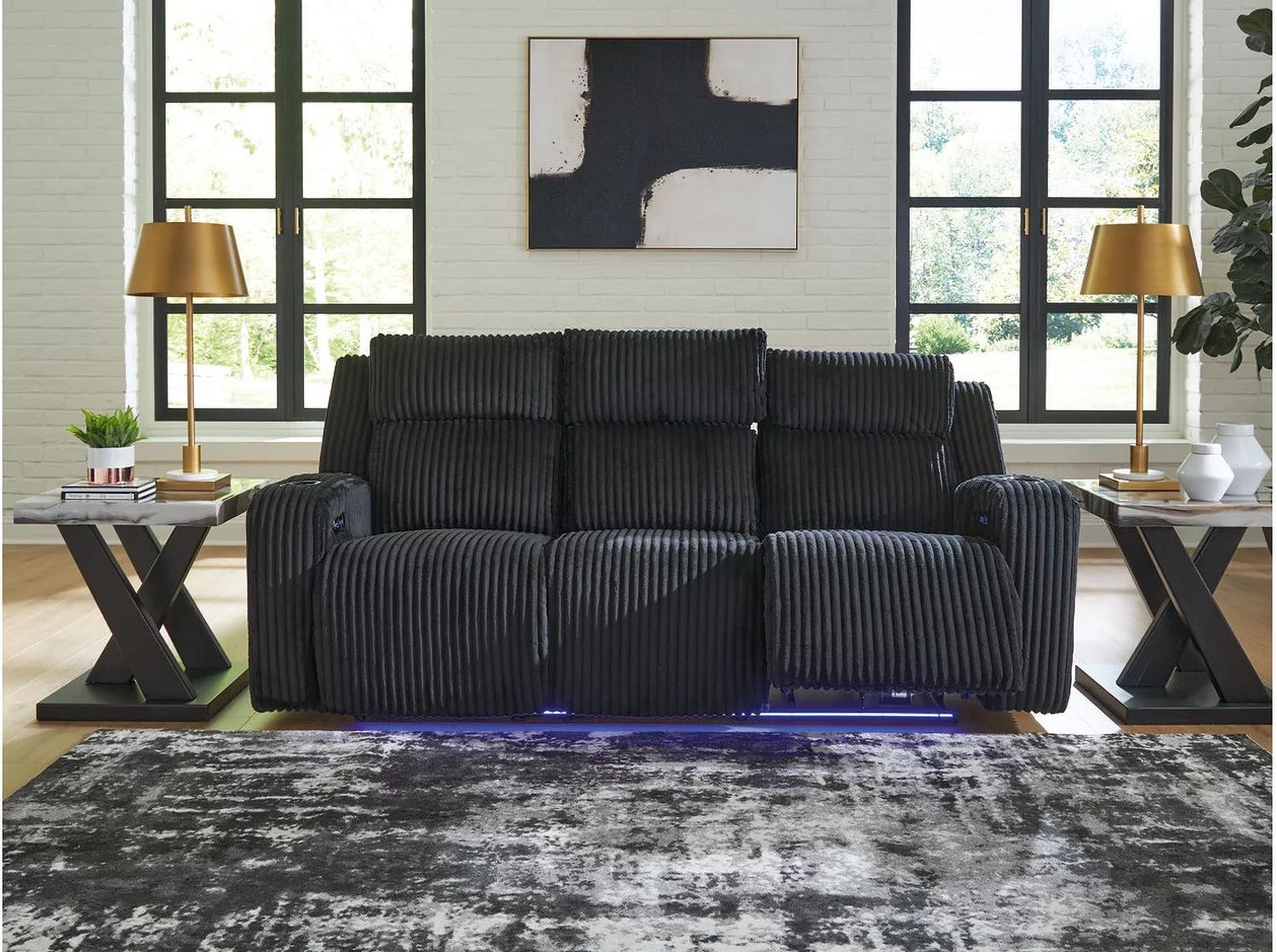 Broad Cove Power Reclining Sofa In Black NC6420215