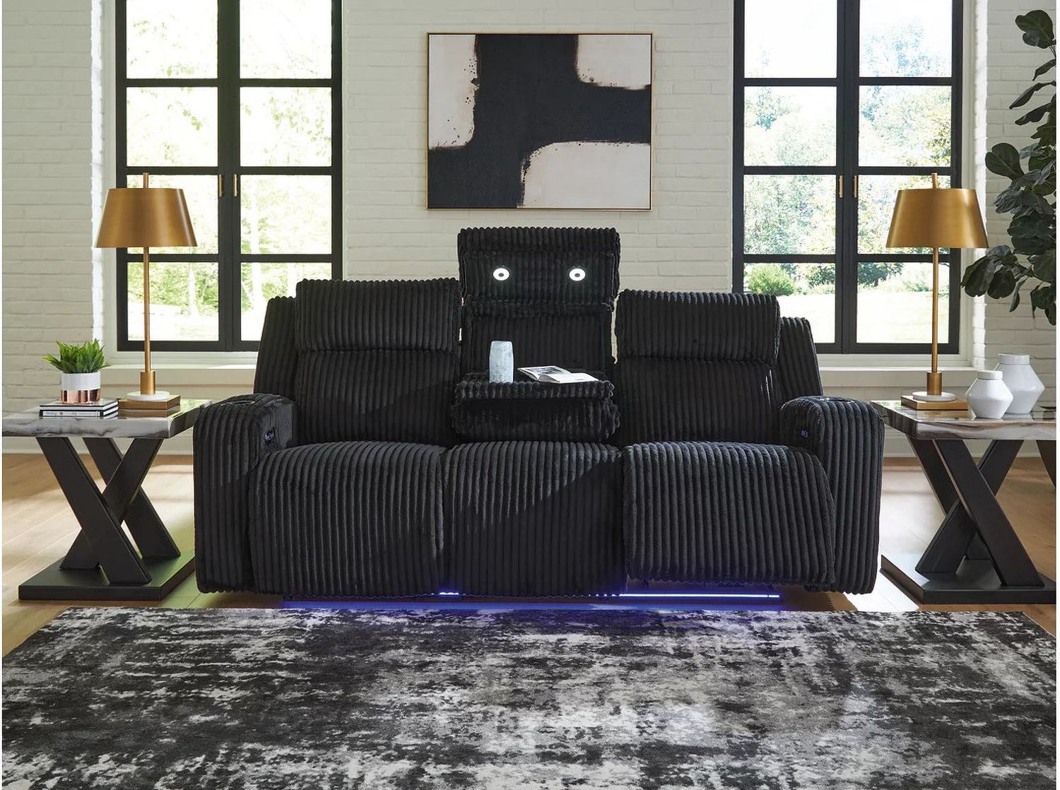Broad Cove Power Reclining Sofa In Black NC6420215