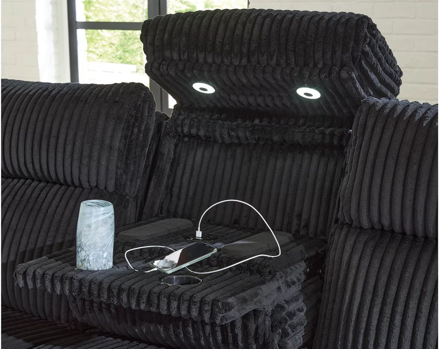 Broad Cove Power Reclining Sofa In Black NC6420215
