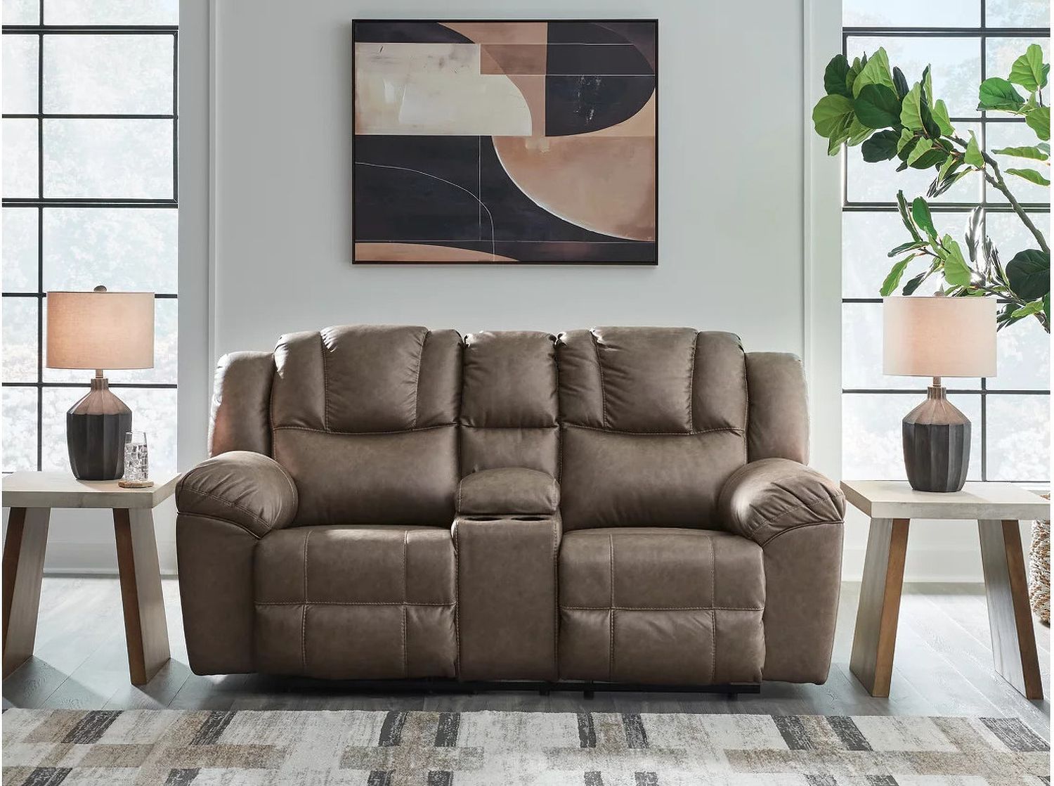Windsley Reclining Loveseat with Console In Driftwood NC6450694