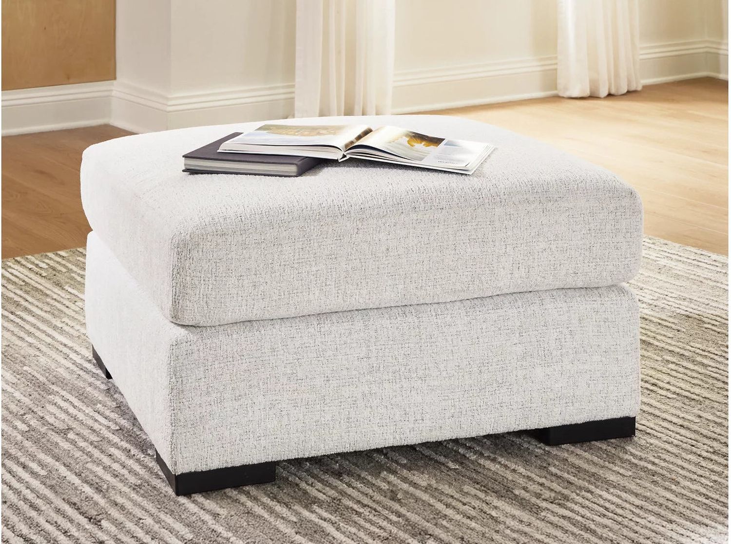 Kendrie Oversized Accent Ottoman In Chalk NC6690608