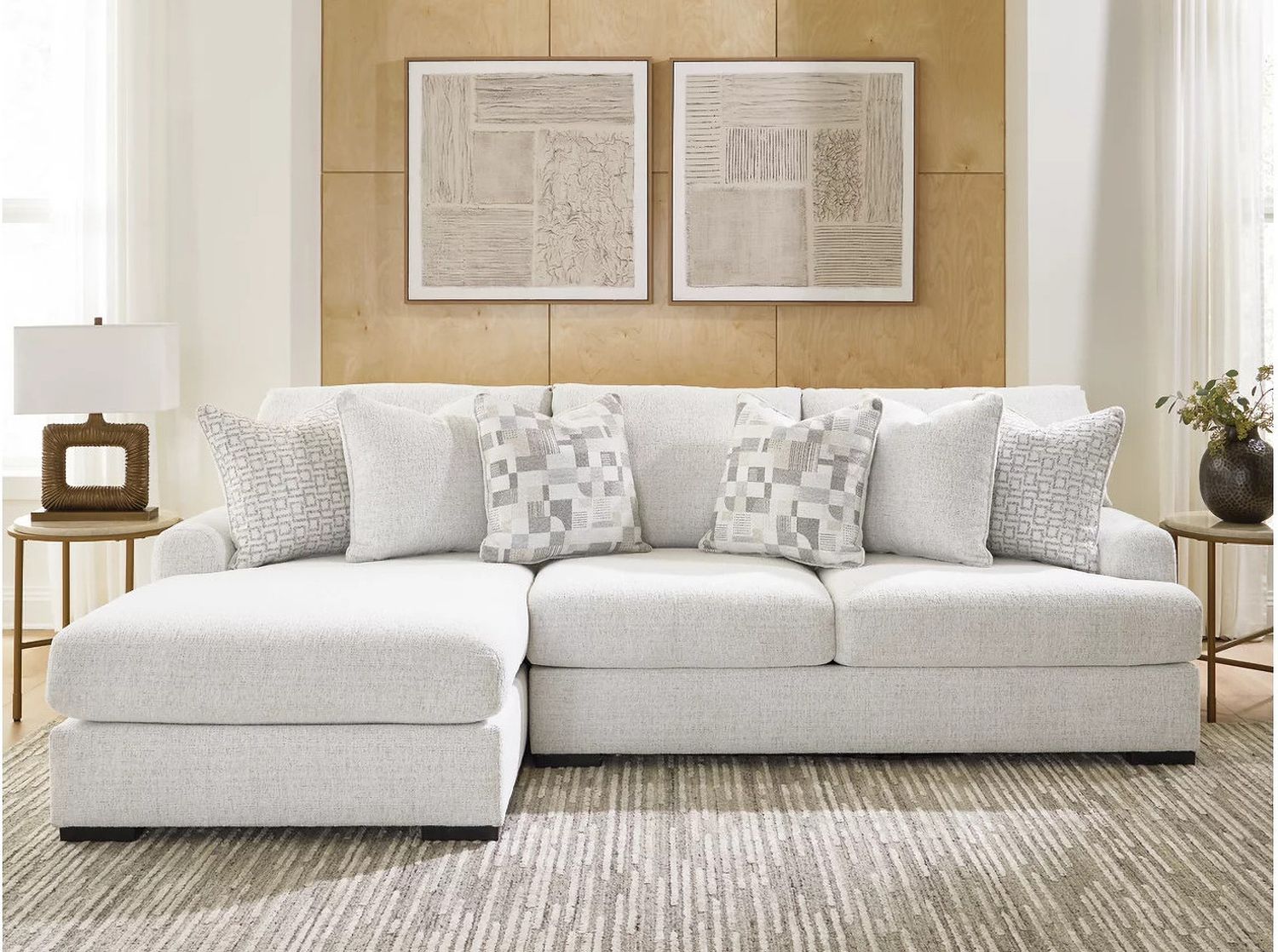 Kendrie 2-Piece Sectional Sofa LAF Chaise In Chalk NC66906S1