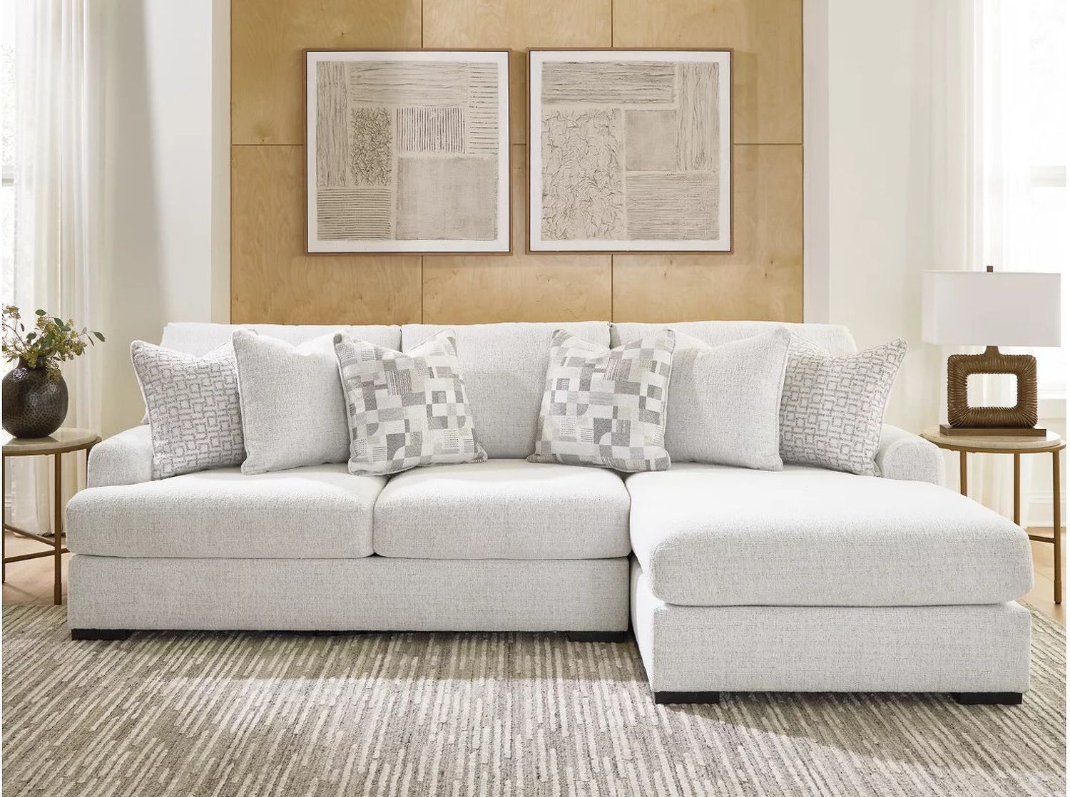 Kendrie 2-Piece Sectional Sofa RAF Chaise In Chalk NC66906S2