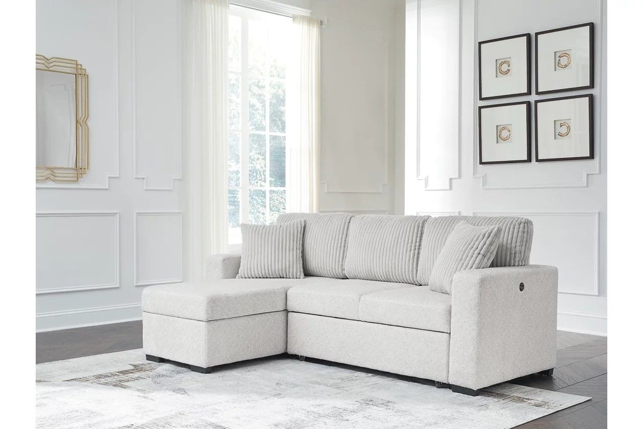 Tressment 2-Piece Sectional With Pop Up Sleeper And Chaise In Alloy NC67006S1