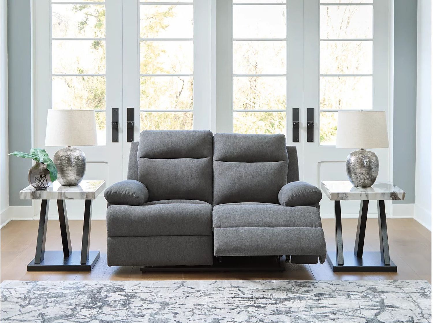 Yarrow Lane Reclining Loveseat In Charcoal NC9140686
