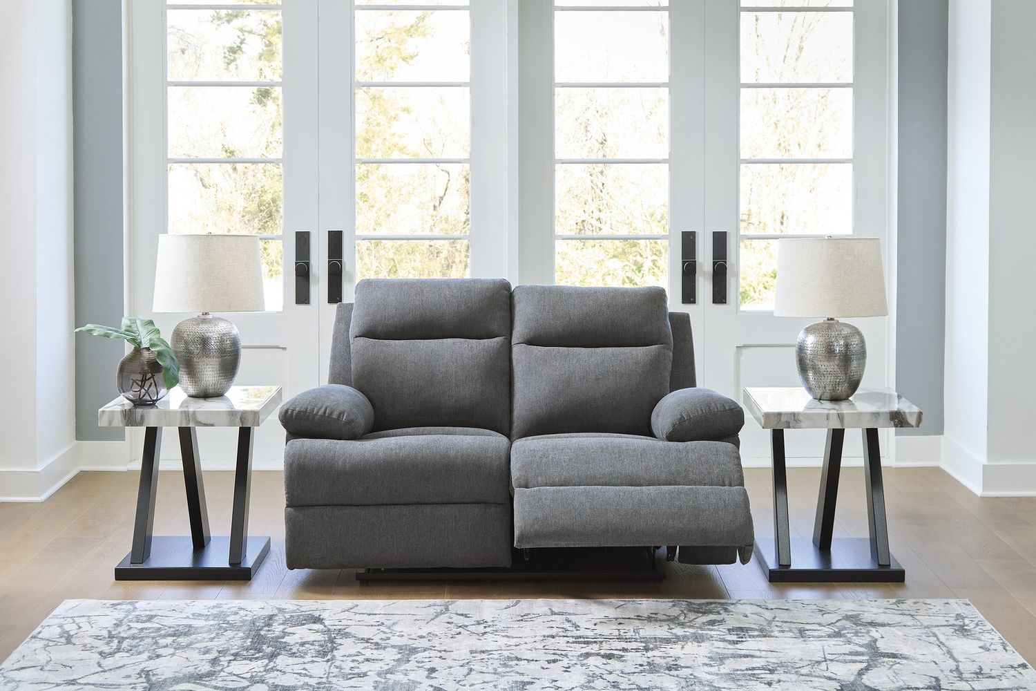 Yarrow Lane Reclining Loveseat In Charcoal NC9140686