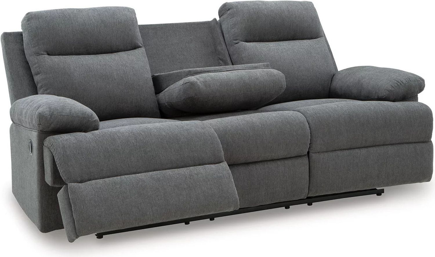 Yarrow Lane Reclining Sofa with Drop Down Table In Charcoal NC9140689