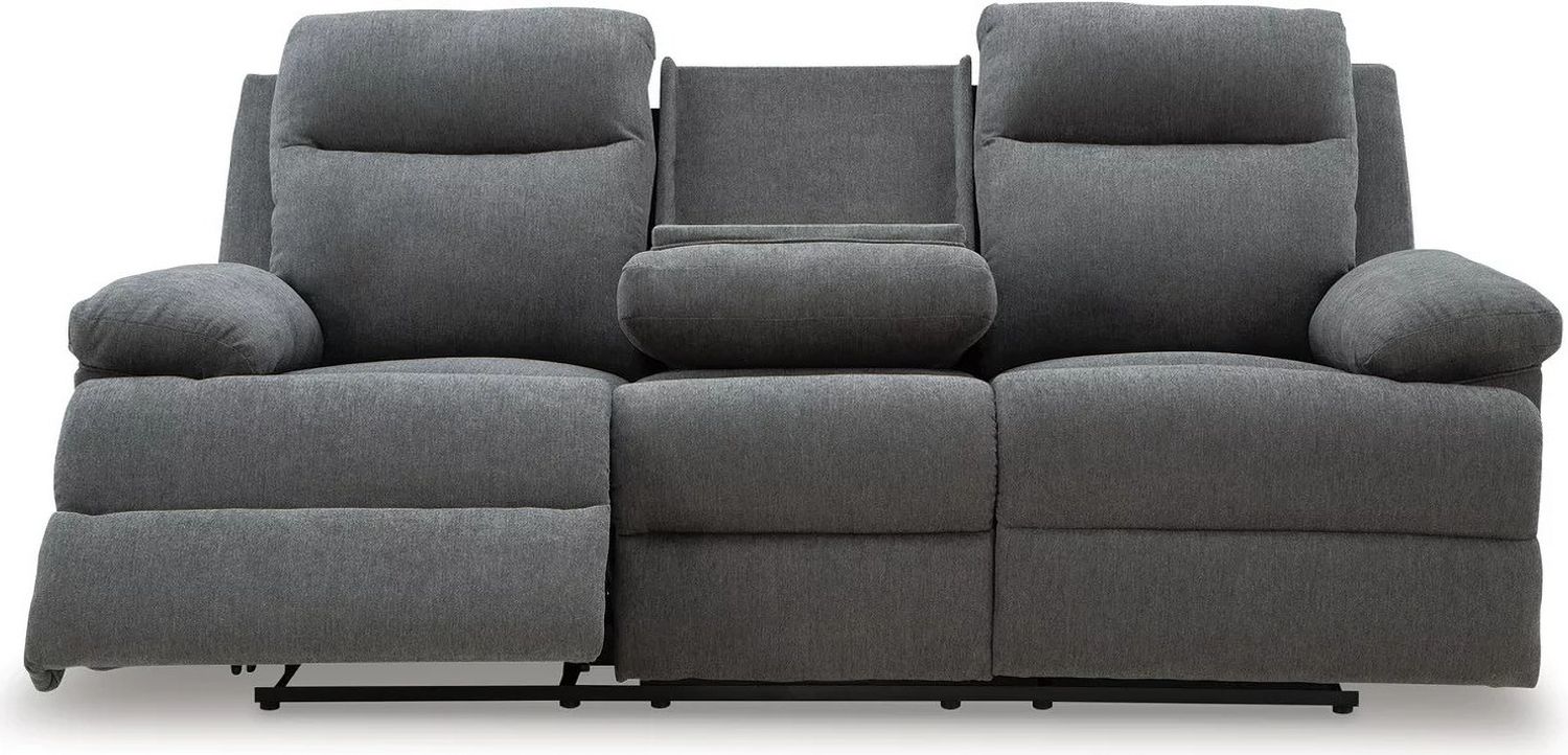 Yarrow Lane Reclining Sofa with Drop Down Table In Charcoal NC9140689