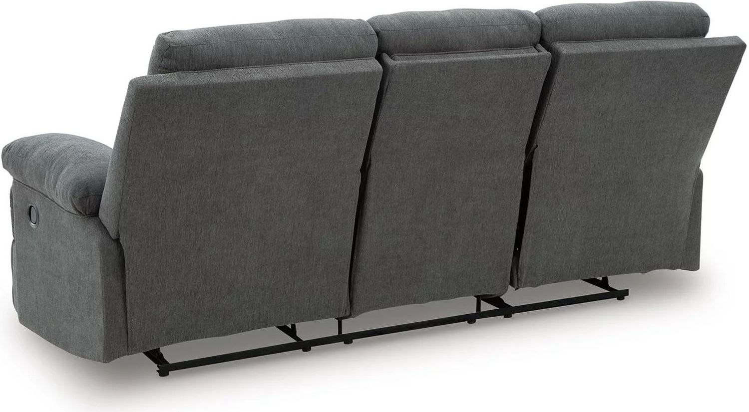 Yarrow Lane Reclining Sofa with Drop Down Table In Charcoal NC9140689