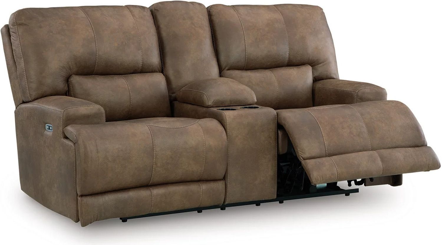 Bealeaf Power Reclining Loveseat with Console In Earth NC9180218