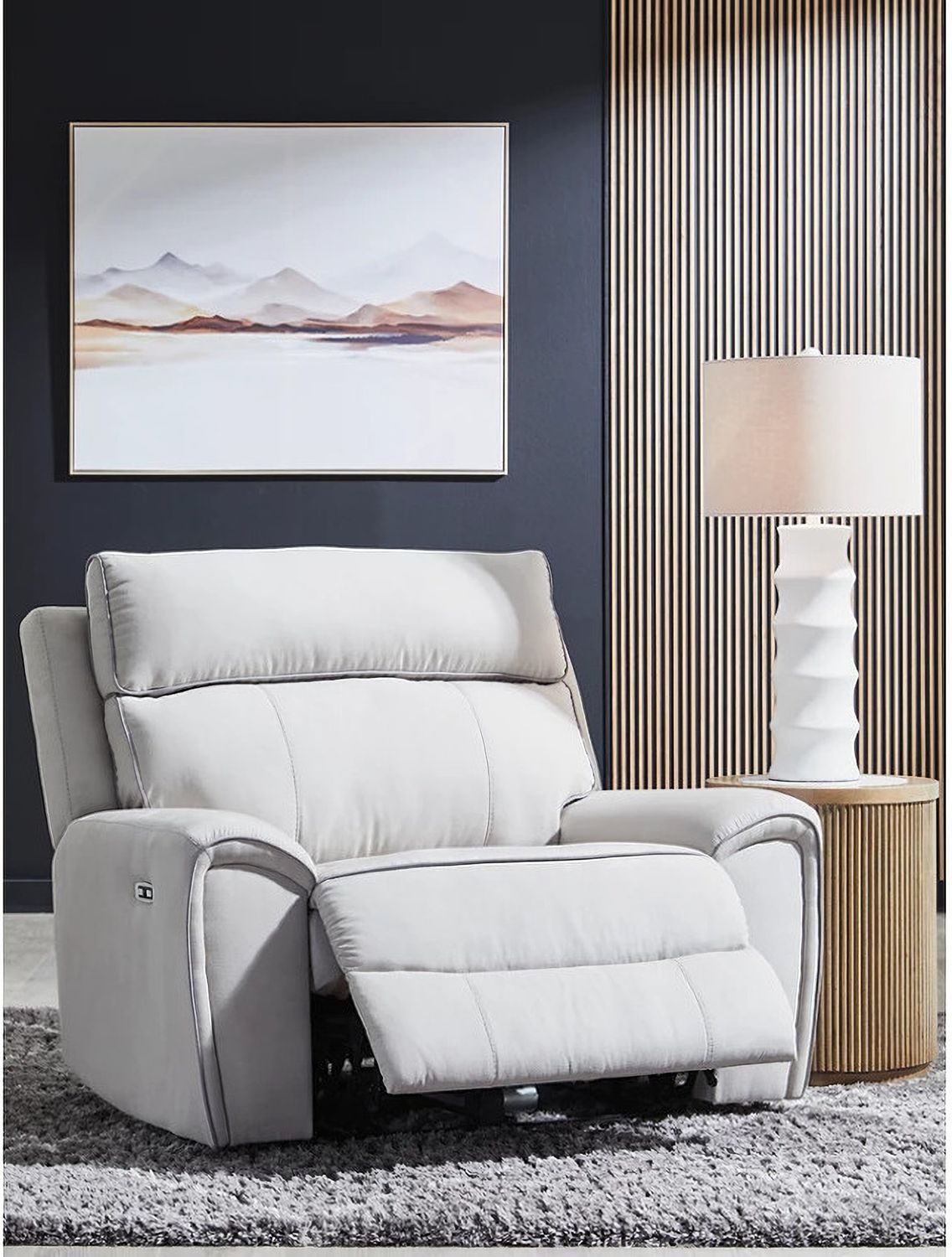 Tealwell Power Recliner In Pearl and Ash NC9880282