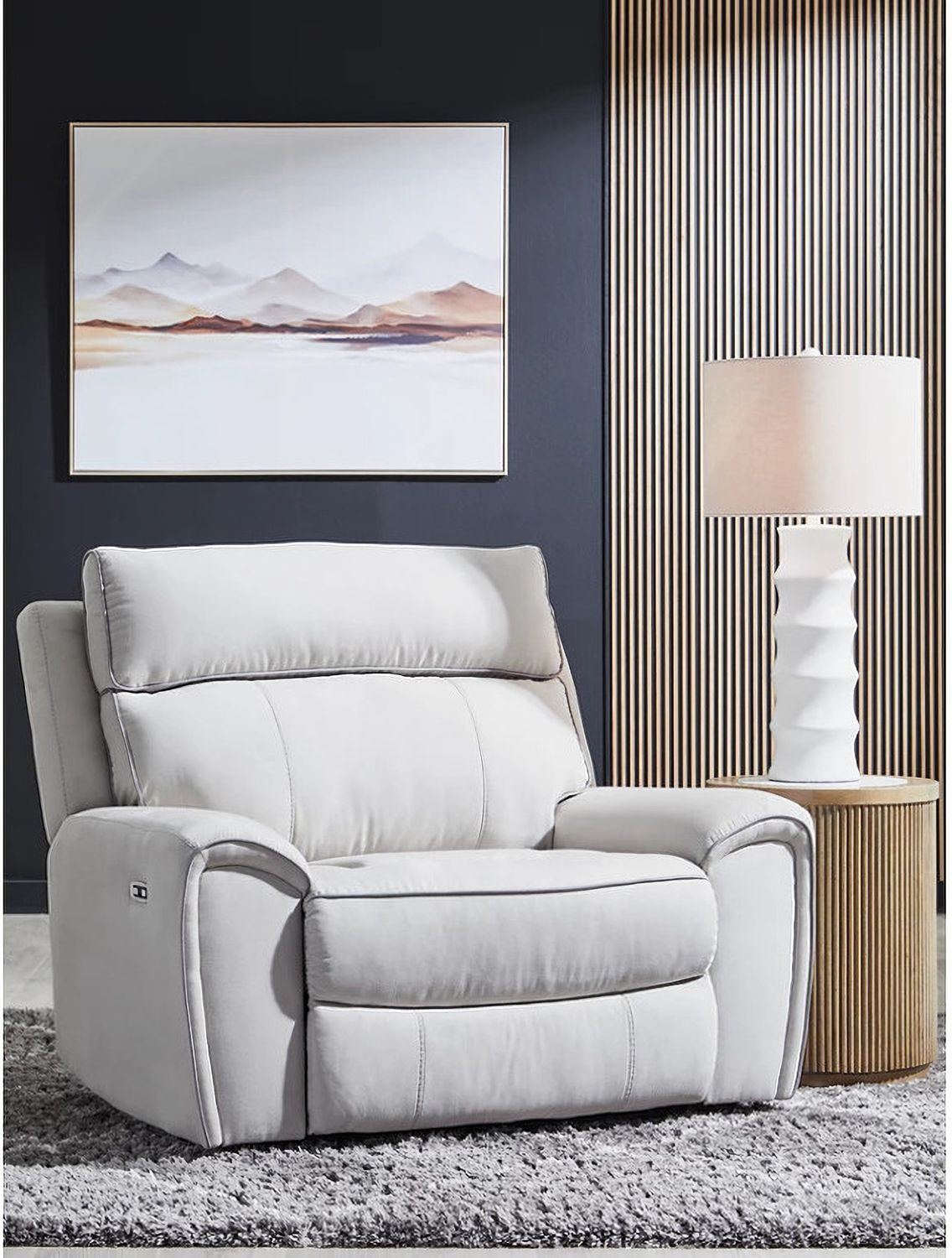 Tealwell Power Recliner In Pearl and Ash NC9880282