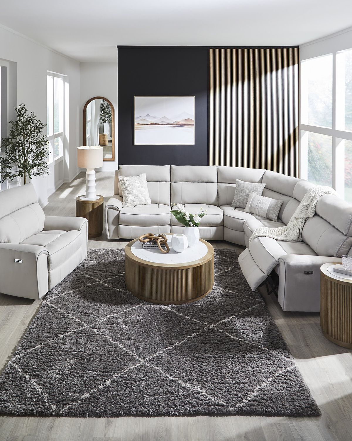 Tealwell Power Recliner In Pearl and Ash NC9880282