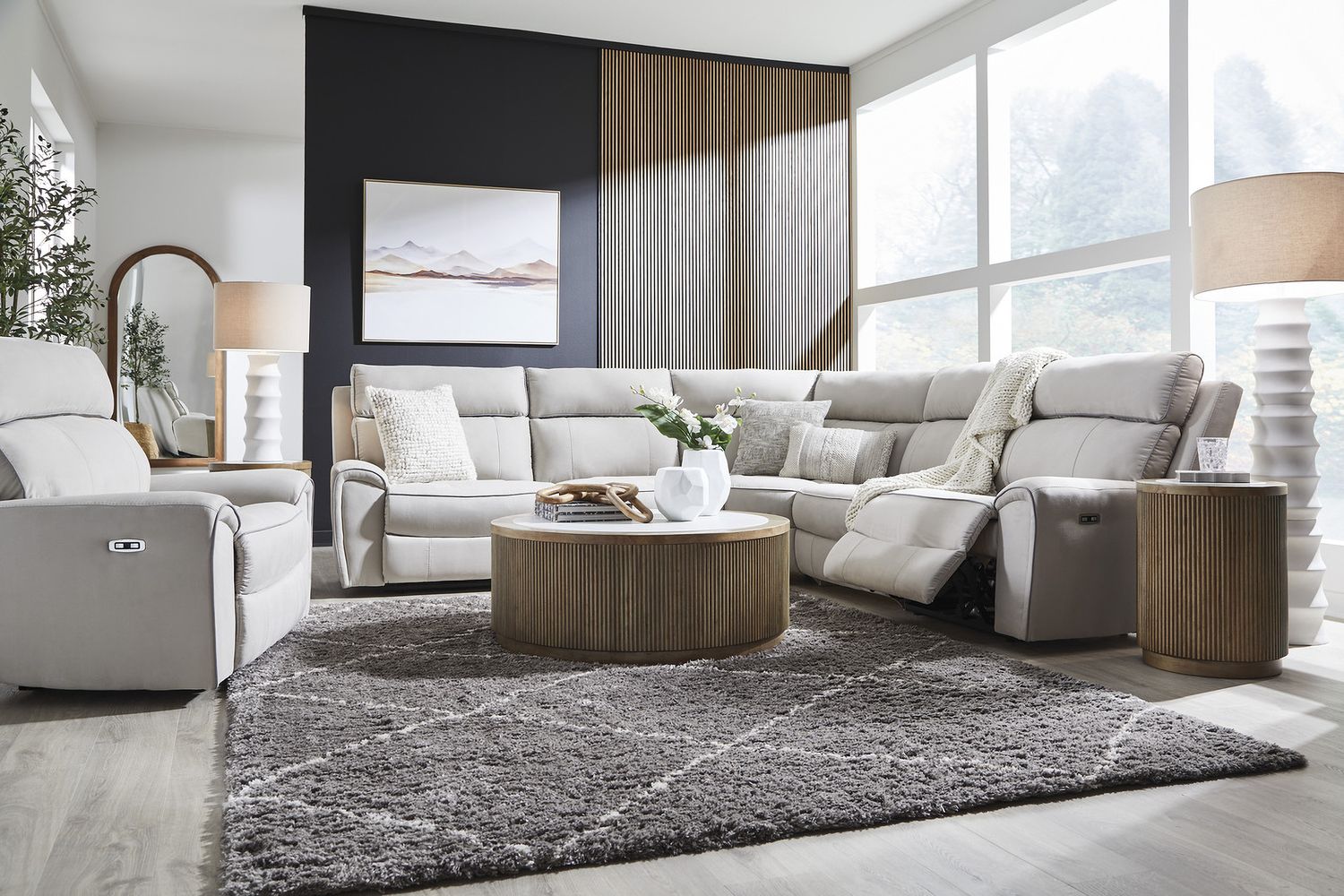 Tealwell Power Recliner In Pearl and Ash NC9880282