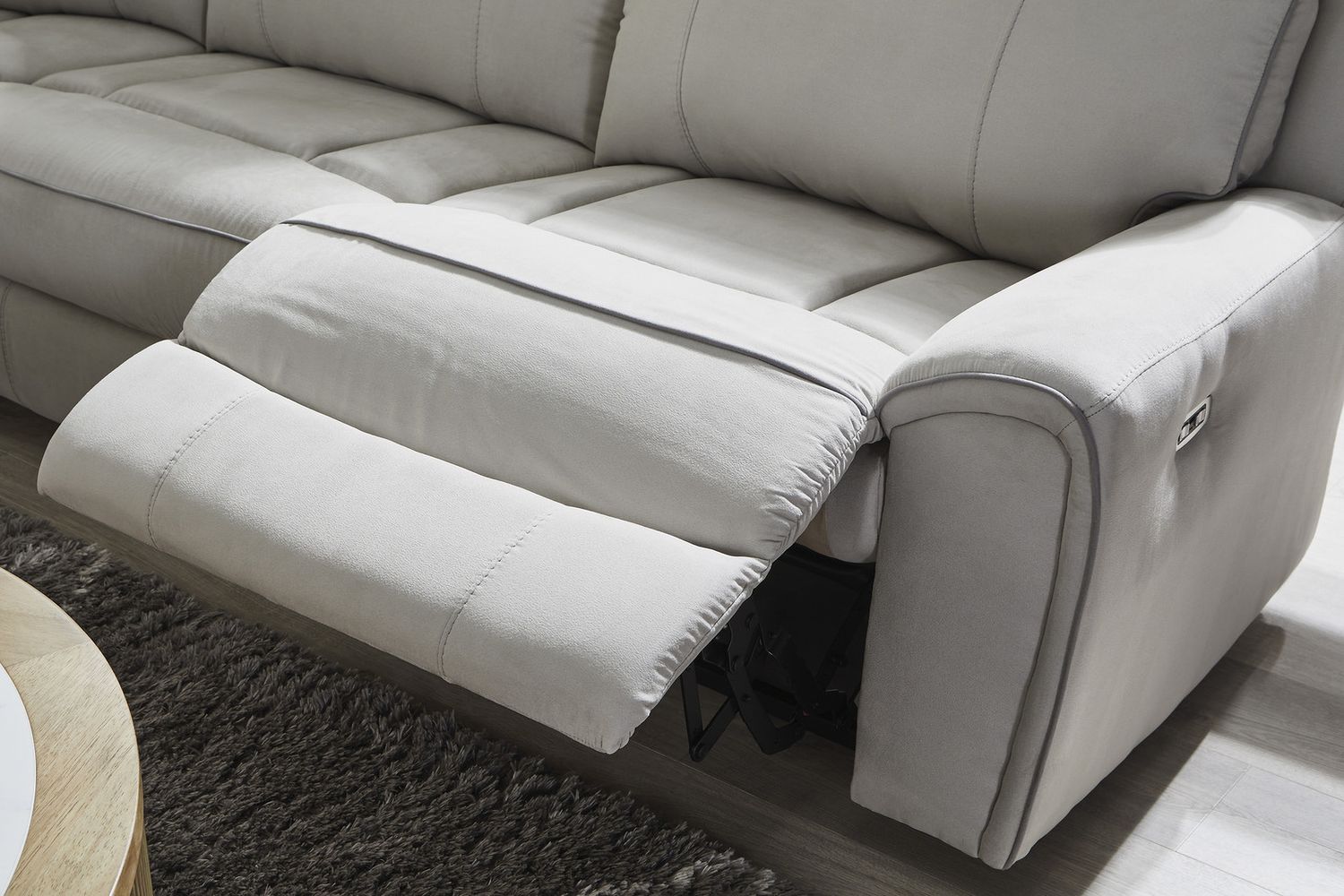 Tealwell 3-Piece Power Reclining Sectional Sofa In Pearl and Ash NC98802S1