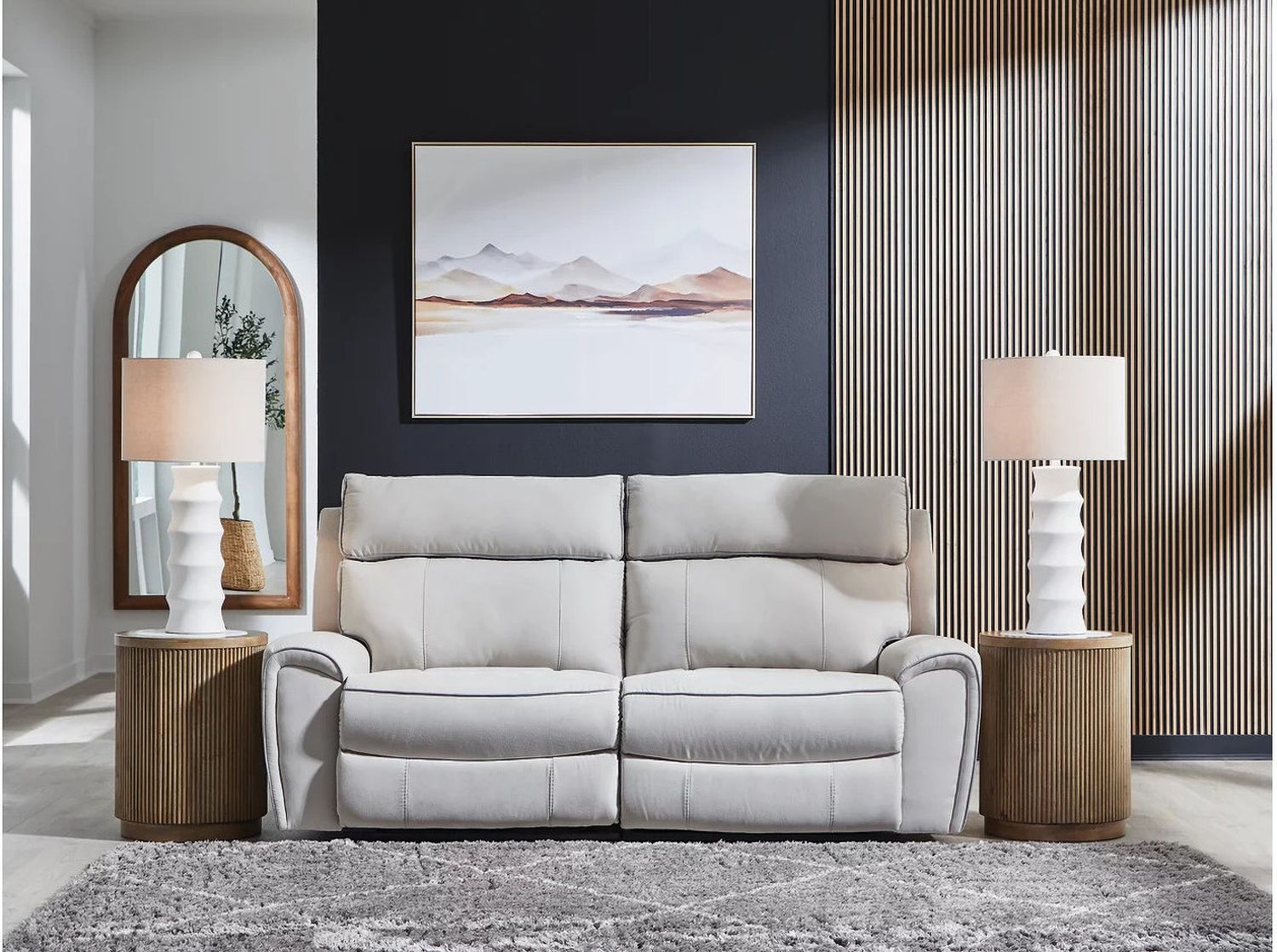 Tealwell 2-Piece Reclining Loveseat In Pearl and Ash NC98802S21