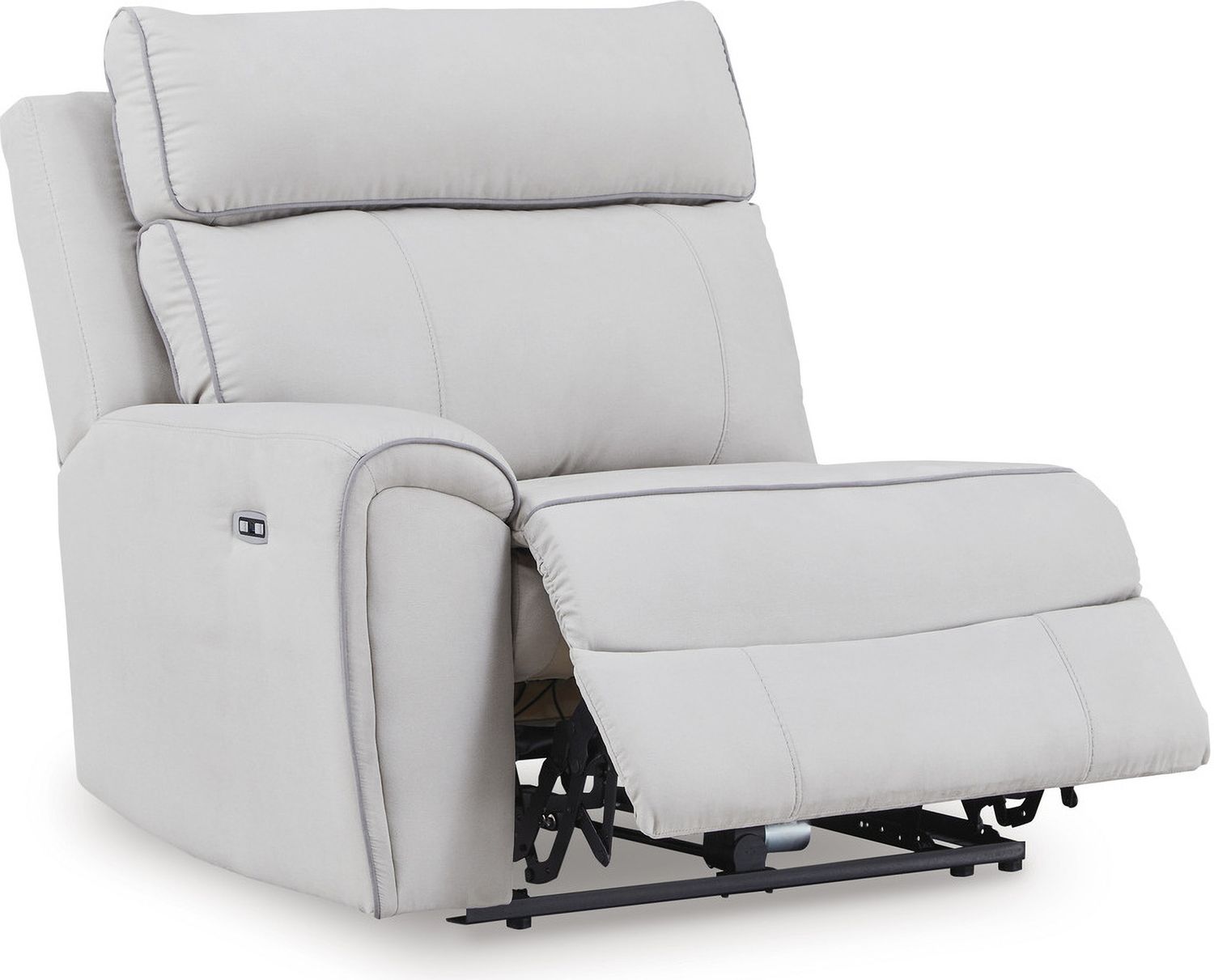 Tealwell 3-Piece Power Reclining Sectional Loveseat In Pearl and Ash NC98802S3