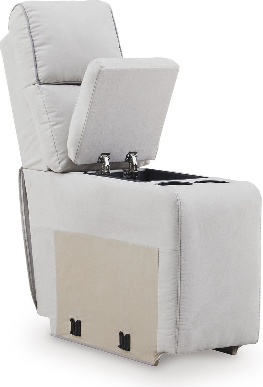 Tealwell 3-Piece Power Reclining Sectional Loveseat In Pearl and Ash NC98802S3