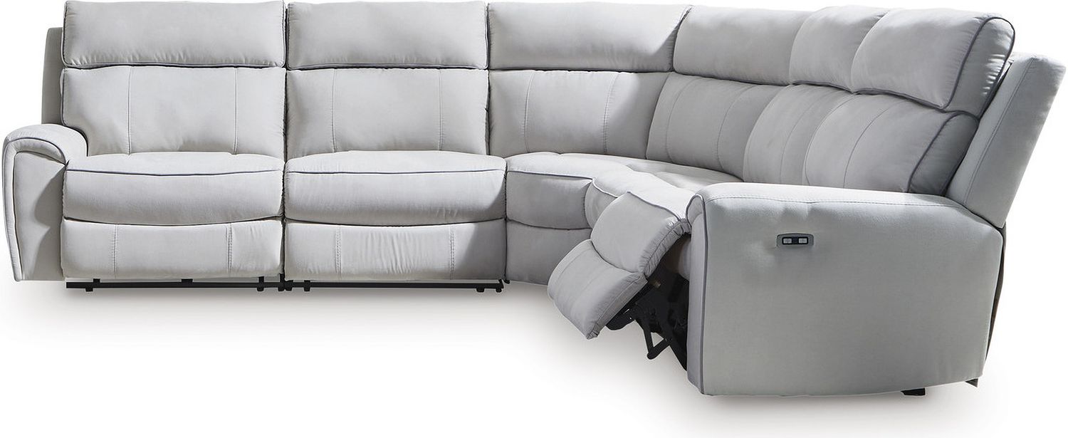 Tealwell 6-Piece Reclining Sectional with Storage Console In Pearl and Ash NC98802S36
