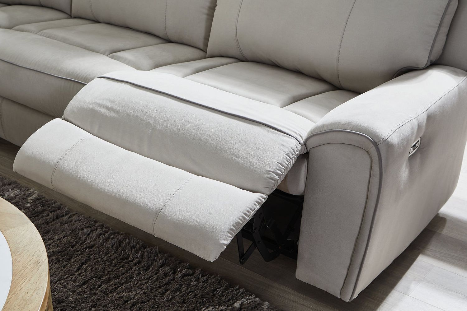 Tealwell 5-Piece Power Reclining Sectional In Pearl and Ash NC98802S8