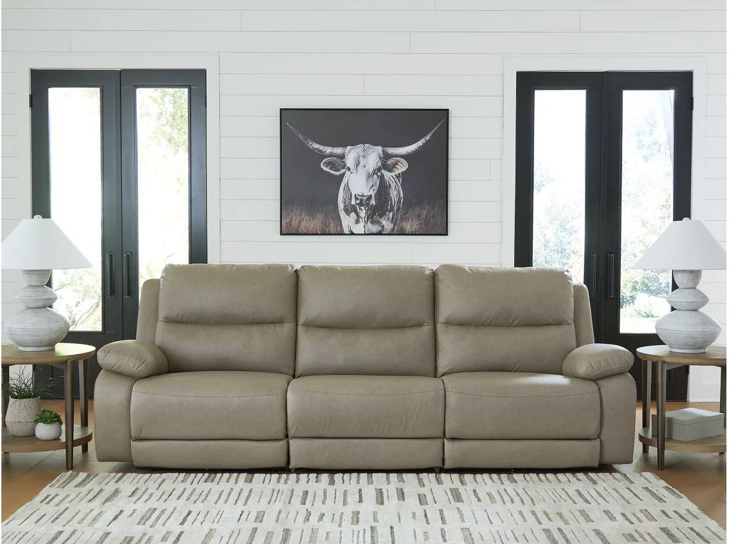 Bearmonte 3-Piece Power Reclining Sectional In Pebble NC99201S1