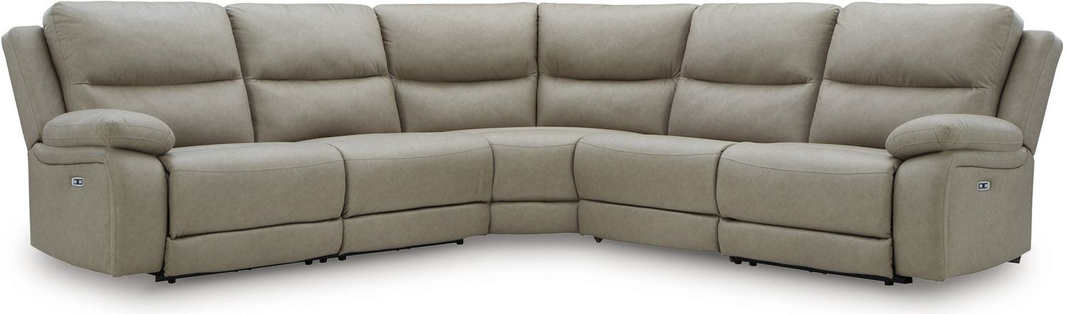 Bearmonte 6-Piece Power Reclining Sectional In Pebble NC99201S10