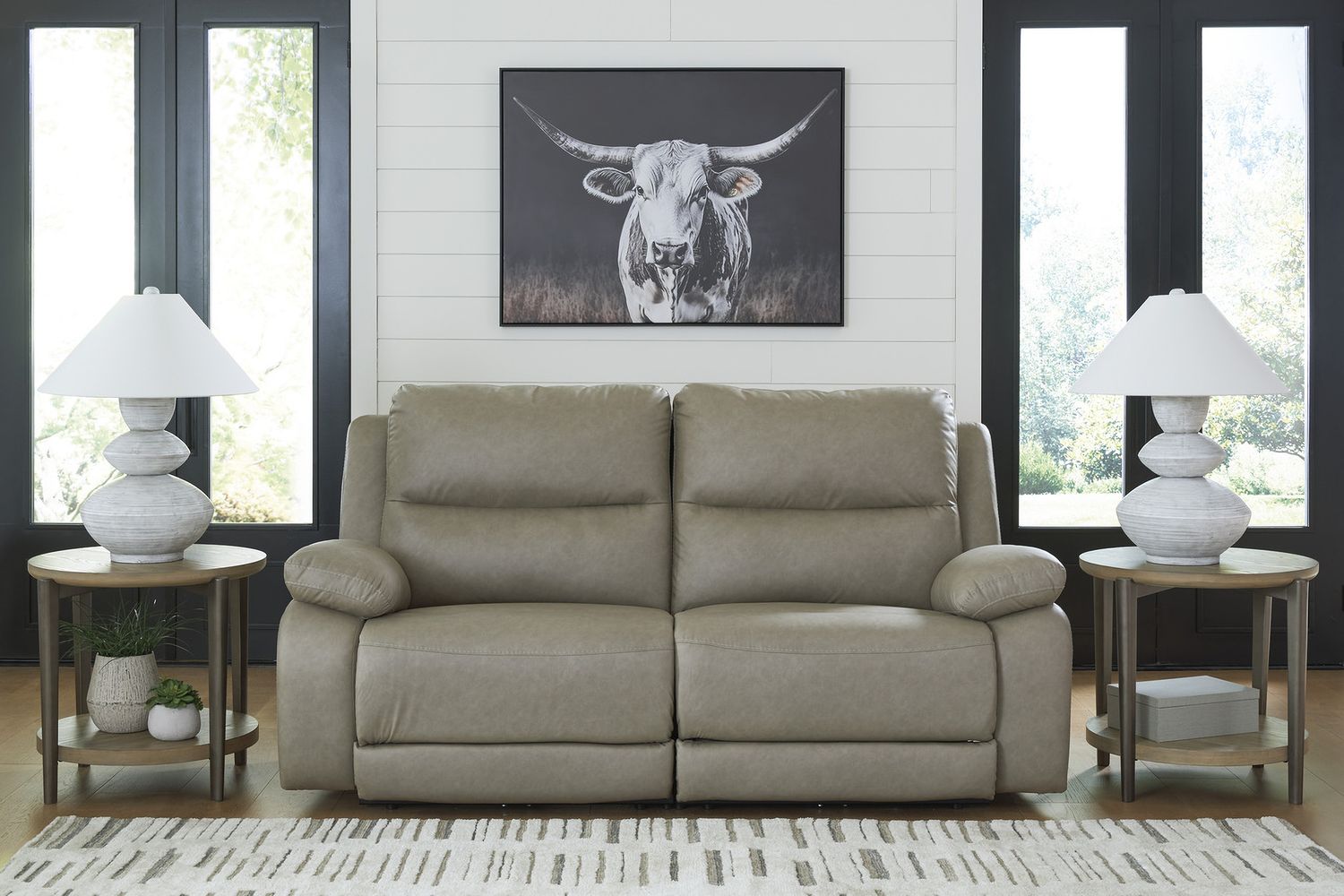 Bearmonte 6-Piece Power Reclining Sectional In Pebble NC99201S10