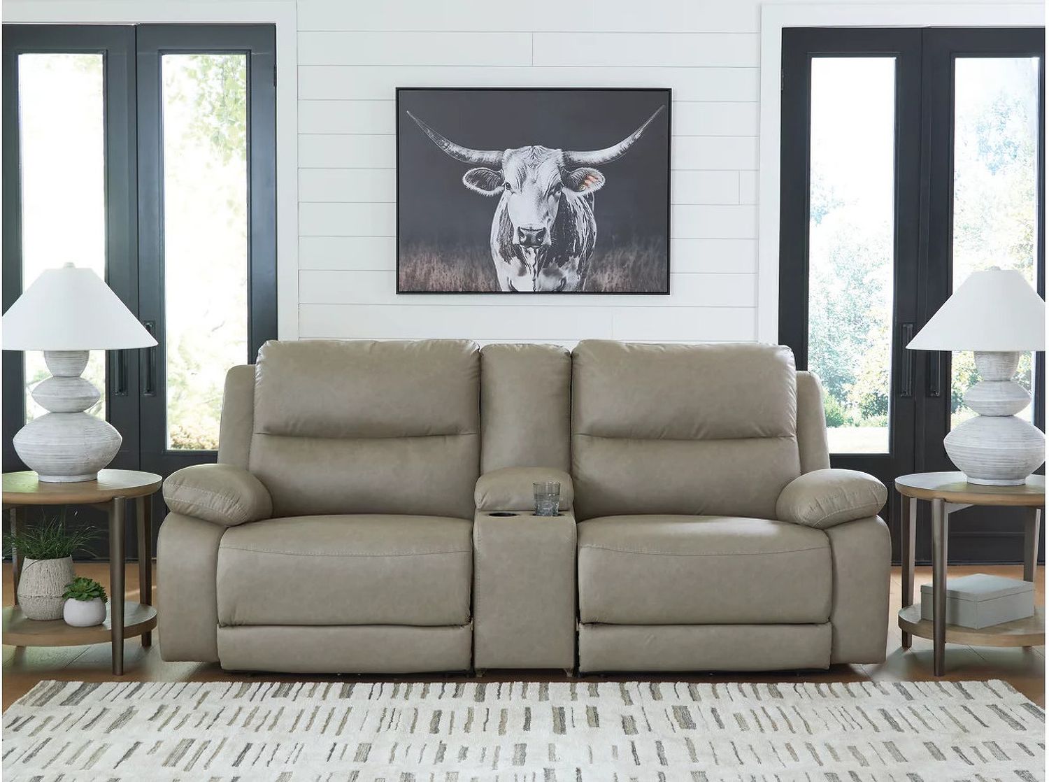 Bearmonte 3-Piece Power Reclining Sectional In Pebble NC99201S3