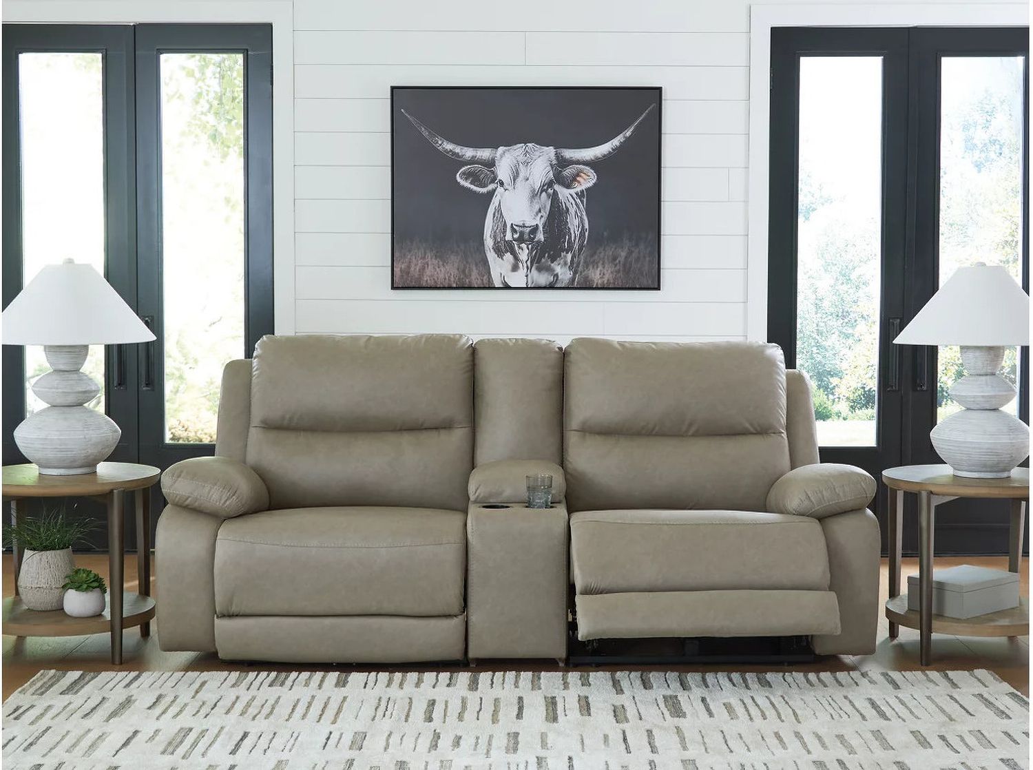 Bearmonte 3-Piece Power Reclining Sectional In Pebble NC99201S3