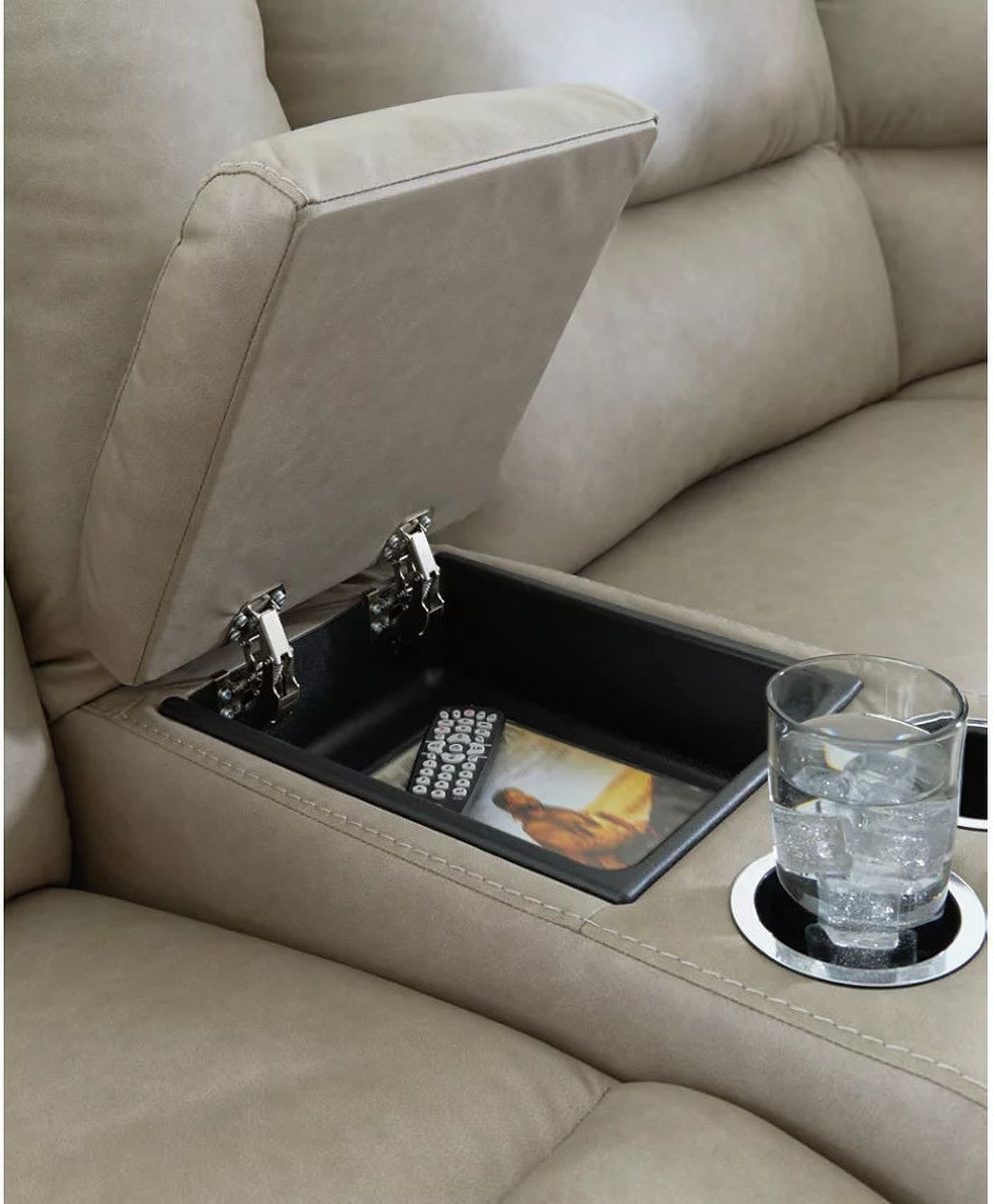 Bearmonte 3-Piece Power Reclining Sectional In Pebble NC99201S3