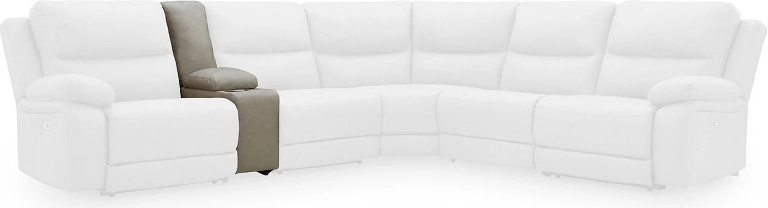 Bearmonte 6-Piece Reclining Sectional with Storage Console In Pebble NC99201S36