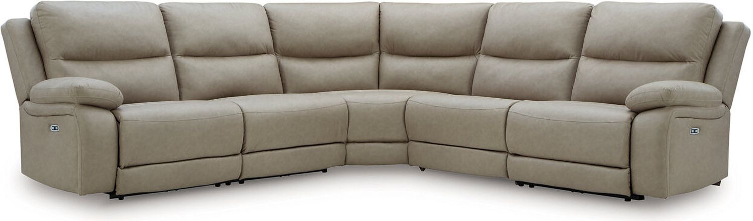 Bearmonte 5-Piece Power Reclining Sectional In Pebble NC99201S8