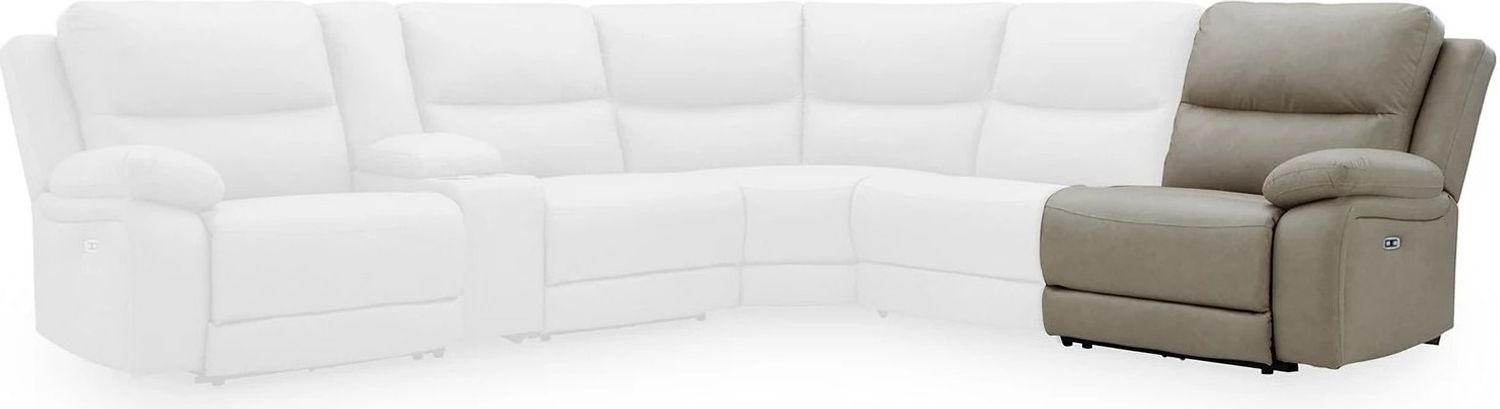 Bearmonte 5-Piece Power Reclining Sectional In Pebble NC99201S8