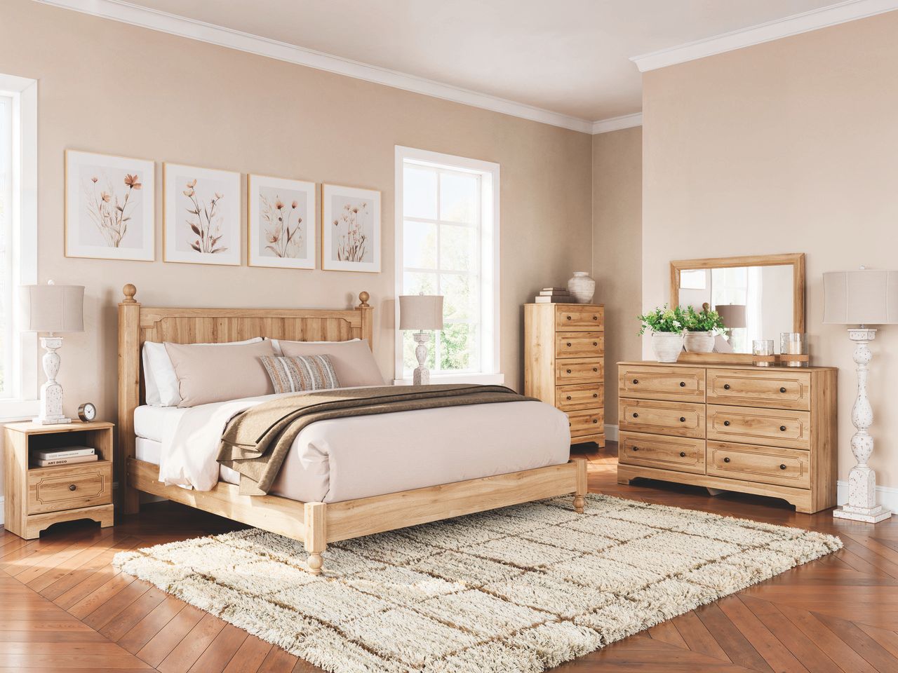 Bestmere Bedroom Mirror In Warm Brown NCB107536