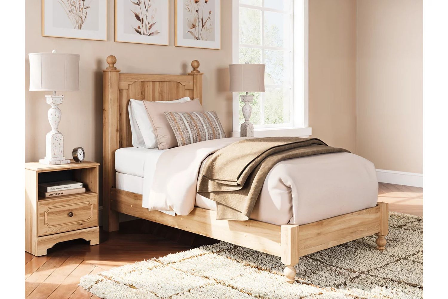 Bestmere Twin Panel Bed In Warm Brown NCB1075B2