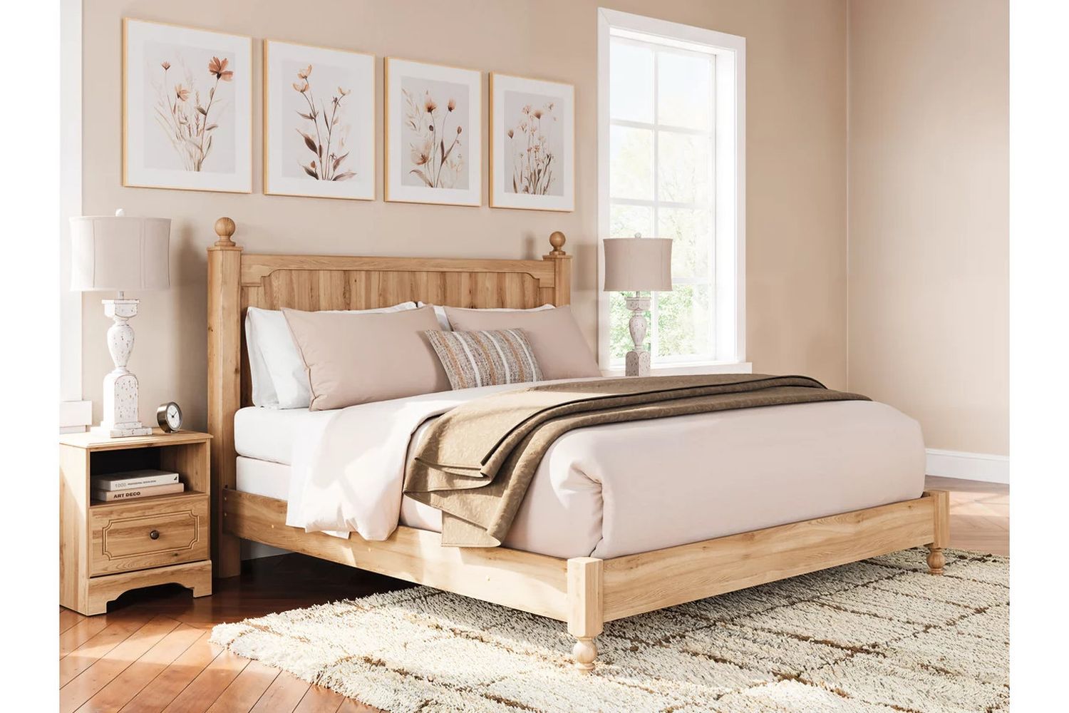 Bestmere King Panel Bed In Warm Brown NCB1075B8
