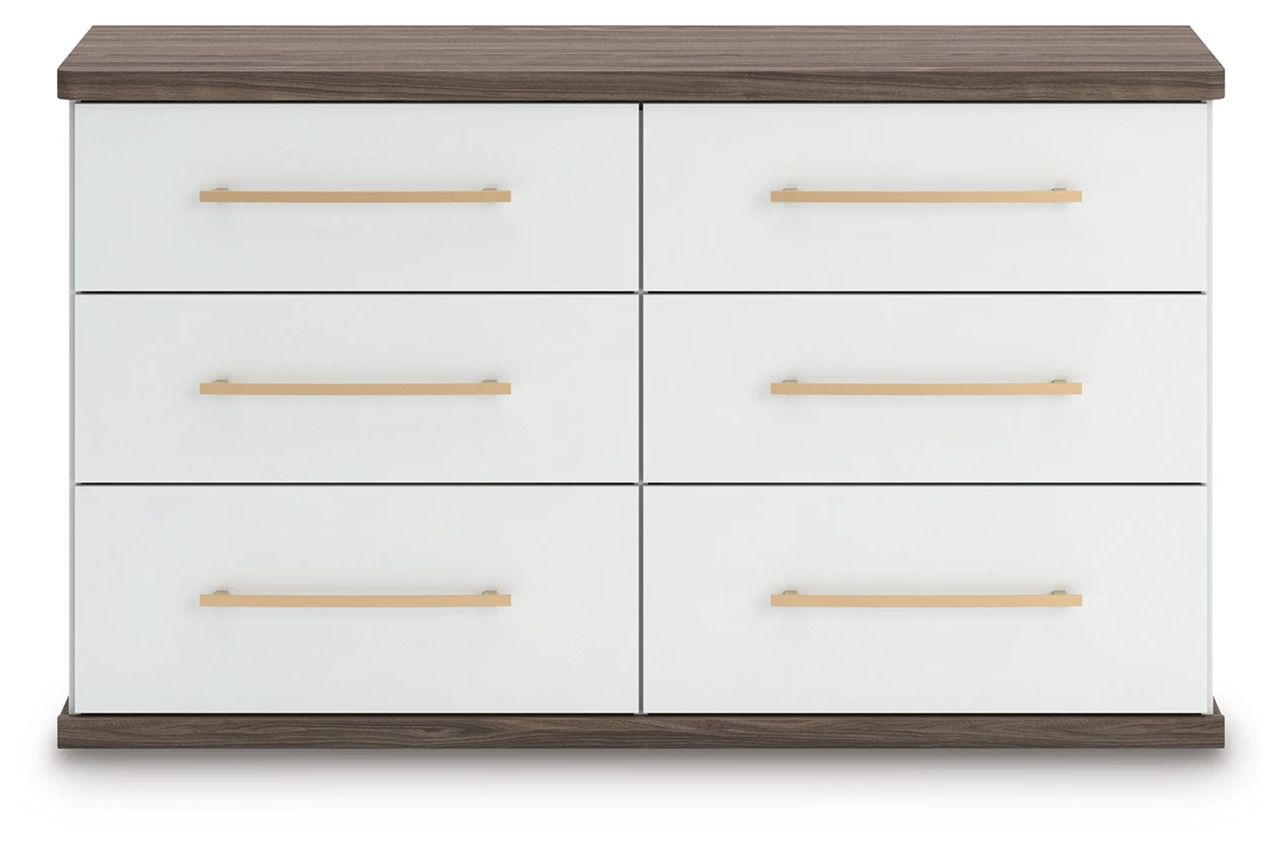 Nendalane Dresser In White and Brown NCB110831