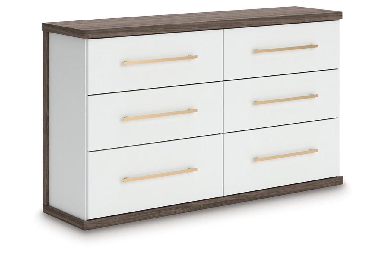 Nendalane Dresser In White and Brown NCB110831