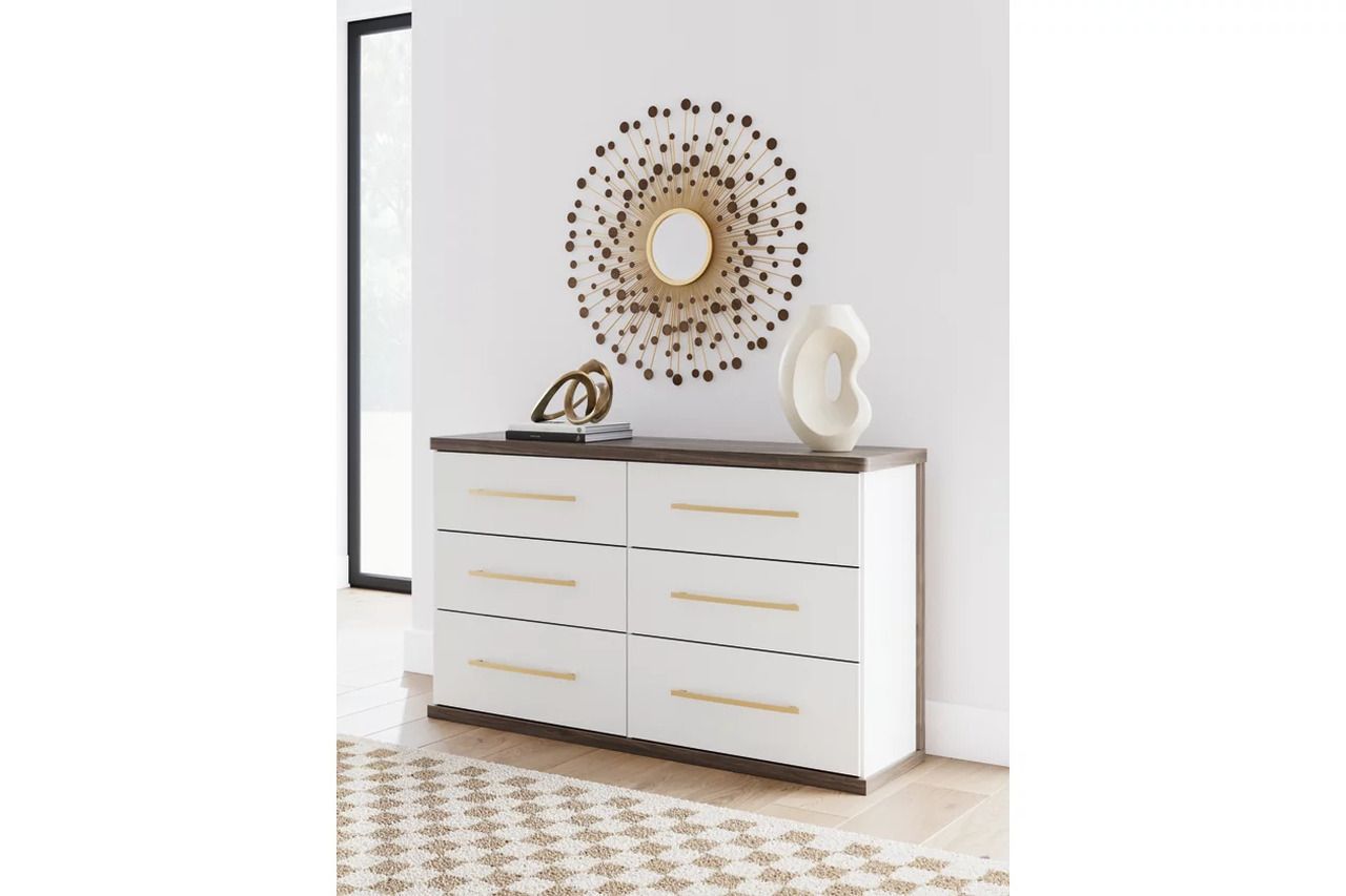 Nendalane Dresser In White and Brown NCB110831
