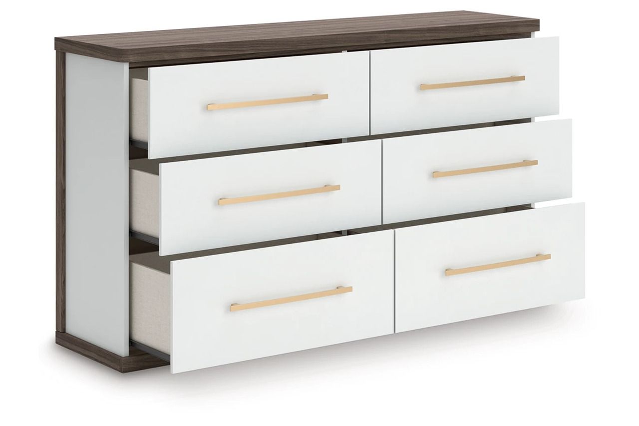 Nendalane Dresser In White and Brown NCB110831