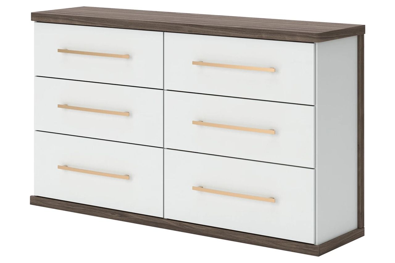 Nendalane Dresser In White and Brown NCB110831