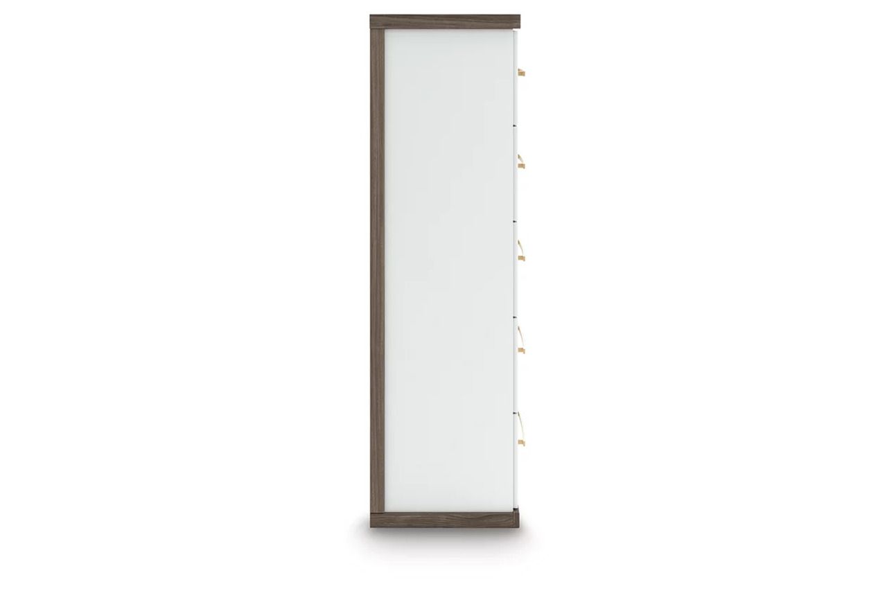 Nendalane Chest of Drawers In White and Brown NCB110846