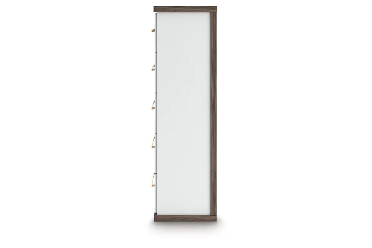 Nendalane Chest of Drawers In White and Brown NCB110846