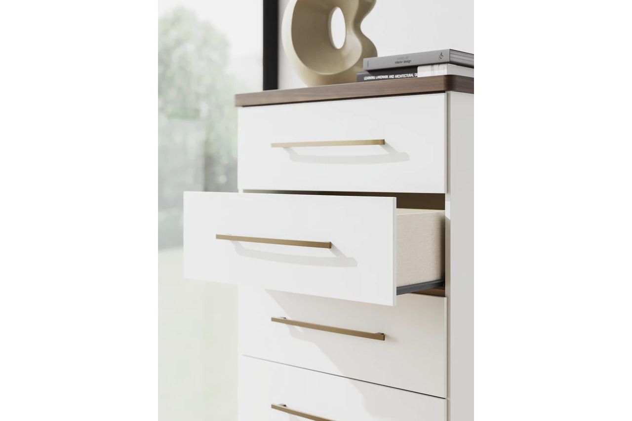 Nendalane Chest of Drawers In White and Brown NCB110846