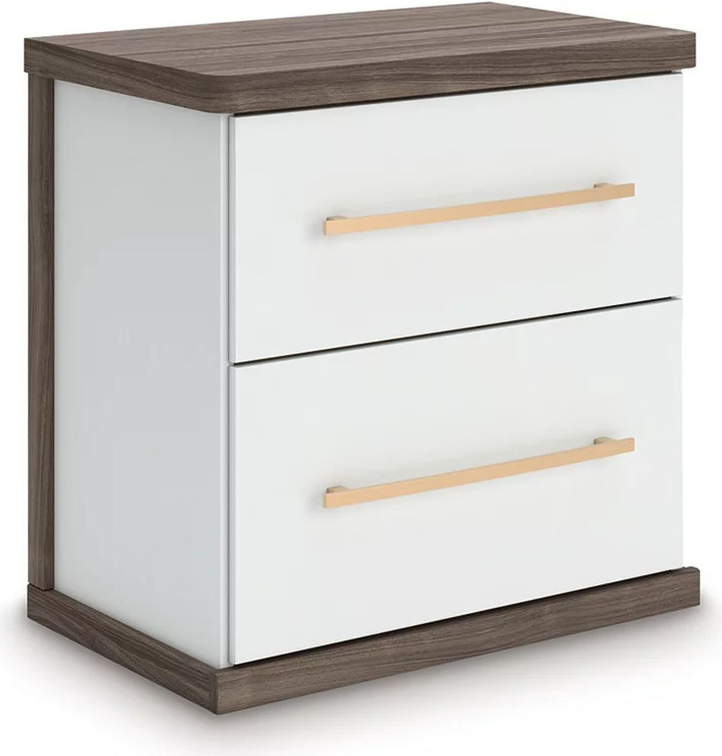 Nendalane Nightstand In White and Brown NCB110892