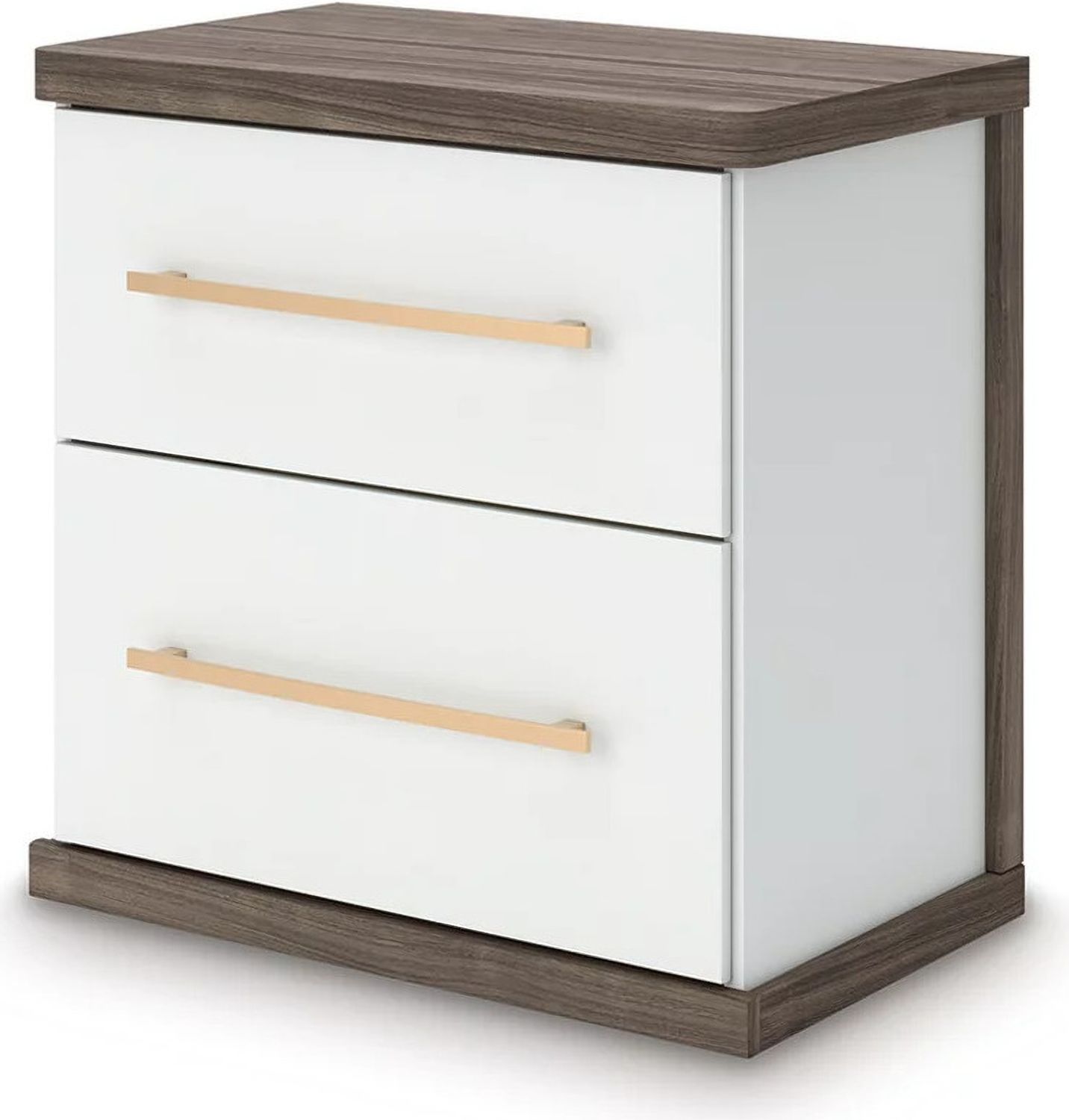 Nendalane Nightstand In White and Brown NCB110892