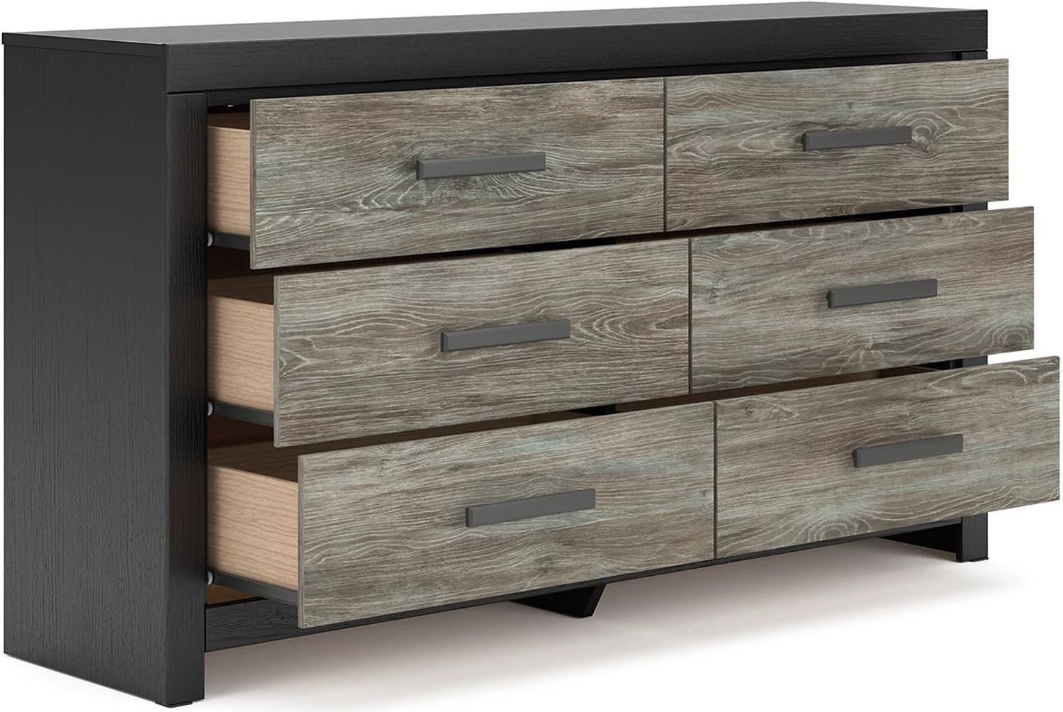 Ryderton Six Drawer Dresser In Black and Gray NCB111831