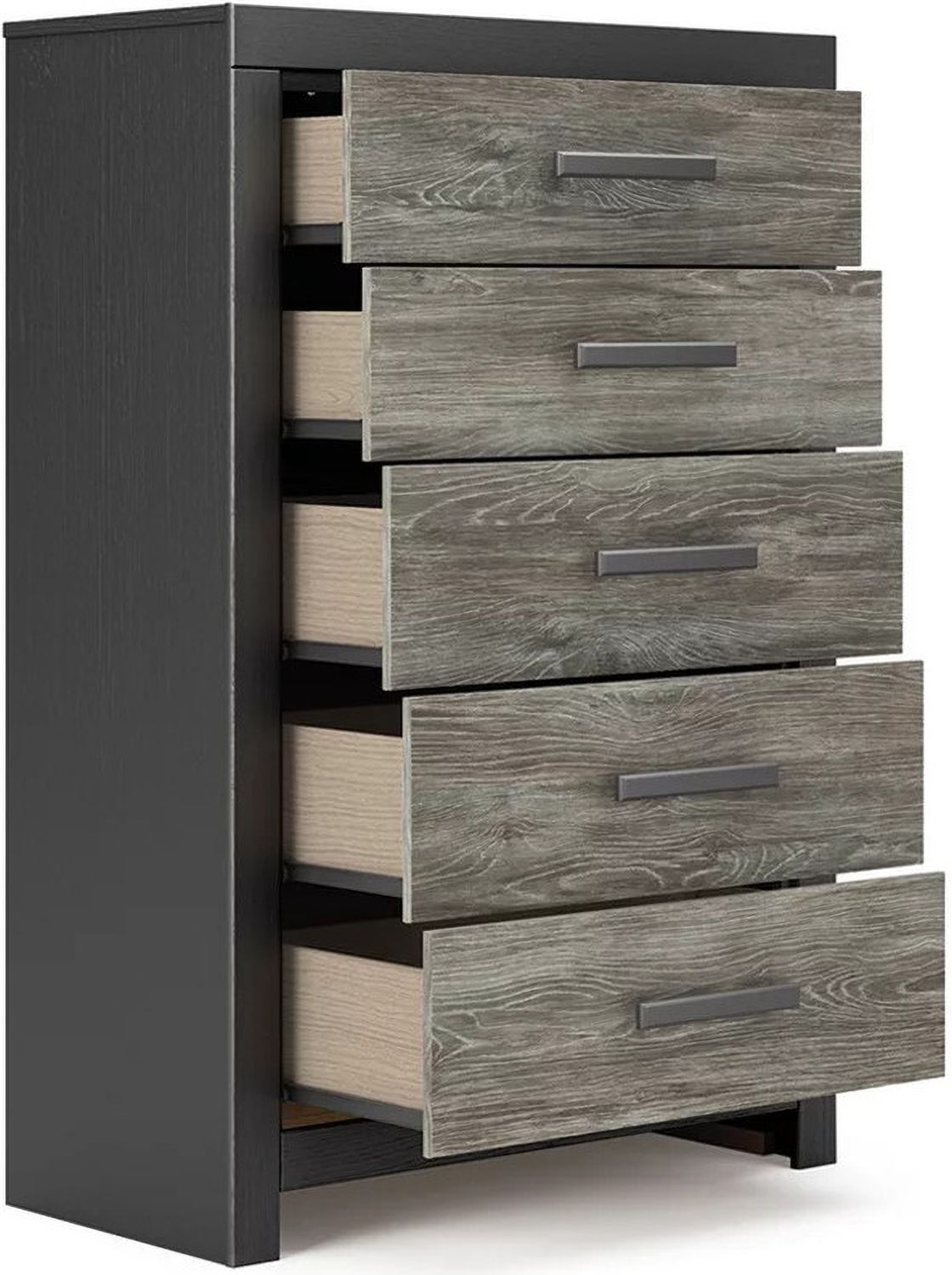 Ryderton Five Drawer Chest In Black and Gray NCB111846