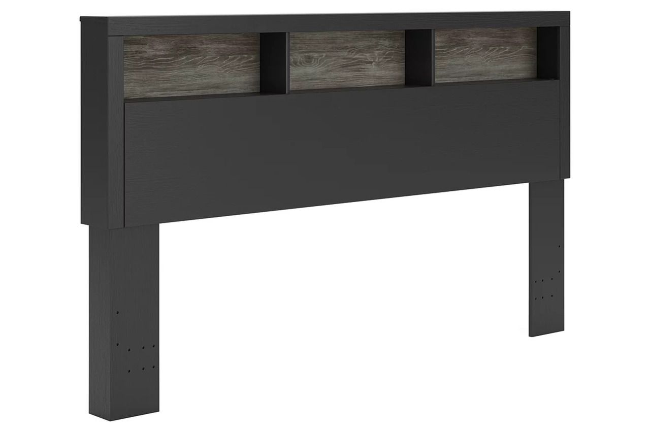 Ryderton King Bookcase Headboard In Black and Gray NCB111869