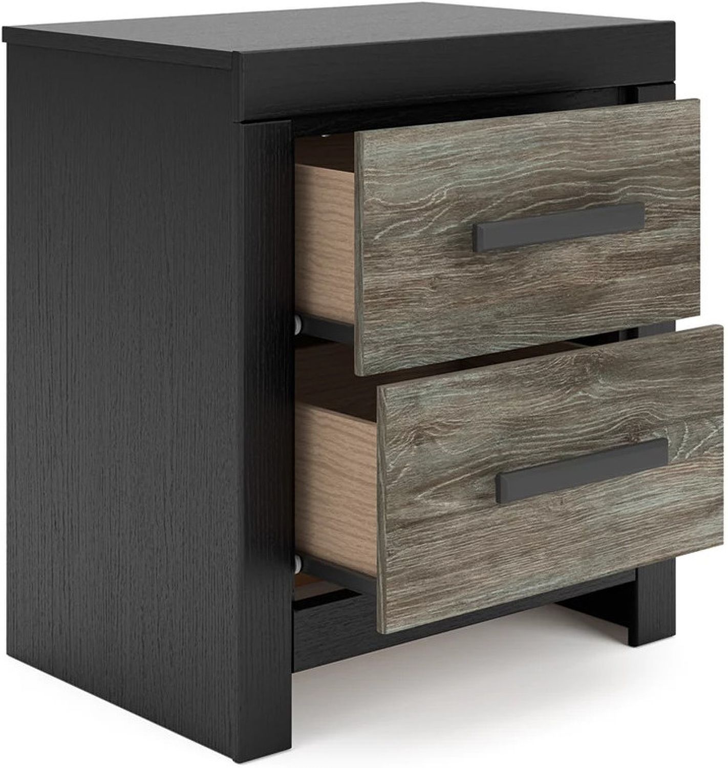 Ryderton Two Drawer NightStand In Black and Gray NCB111892